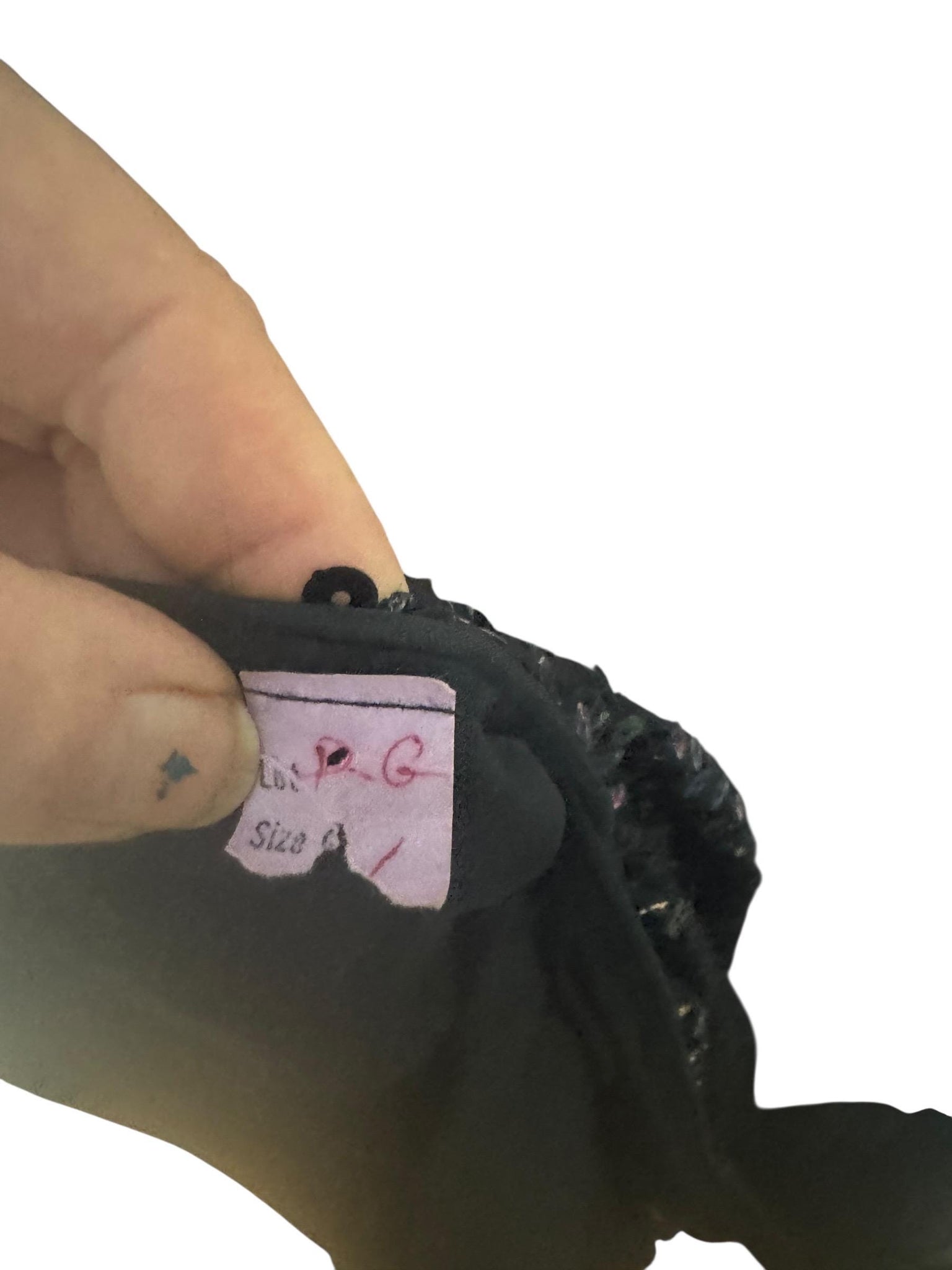 Vintage 80's black sequin wrap top M L