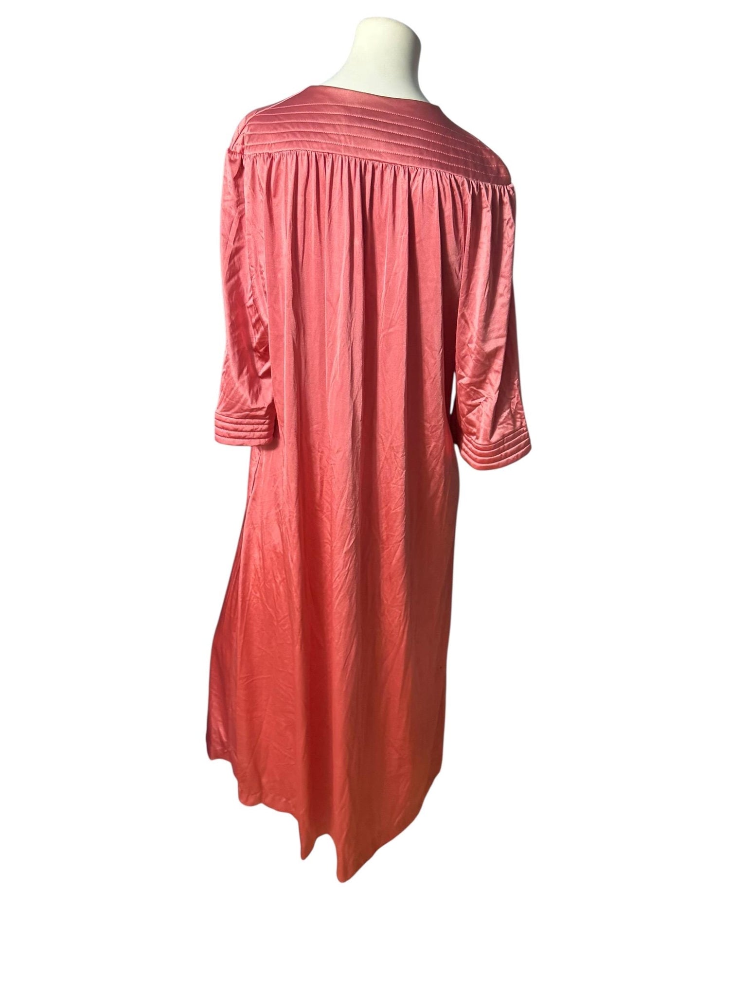 Vintage 70's rose lounge dress robe M Vanity Fair petite