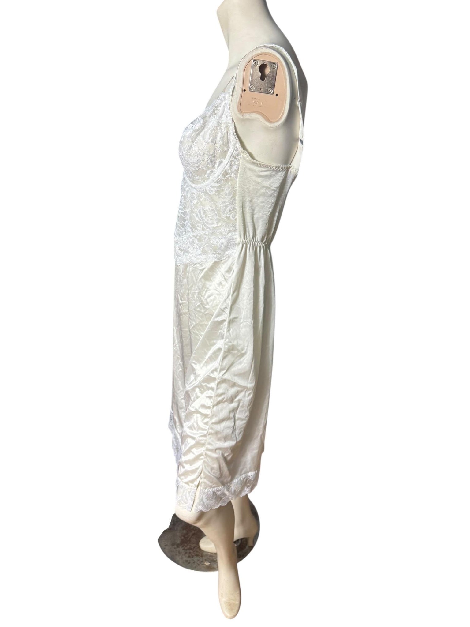 Vintage white bra underwire slip lingerie 36C