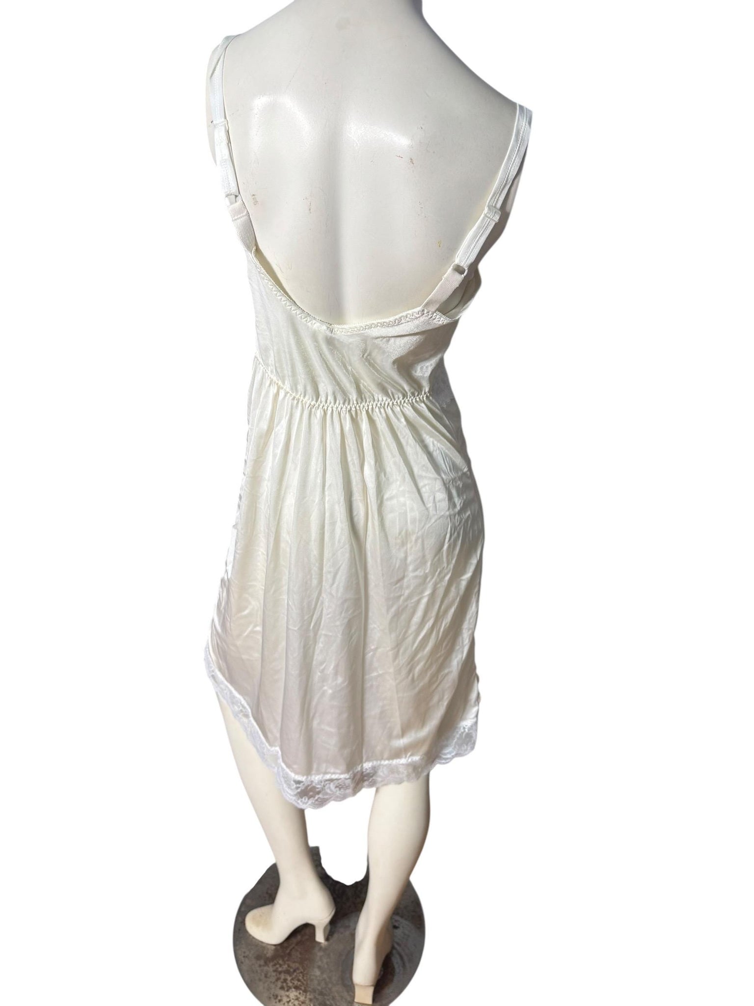 Vintage white bra underwire slip lingerie 36C