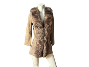 Vintage 70’s penny lane coat fur collar 10 S M
