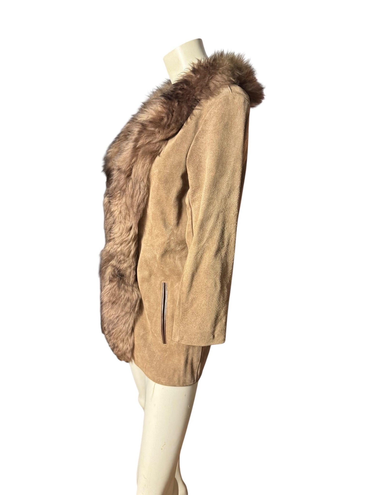 Vintage 70’s penny lane coat fur collar 10 S M