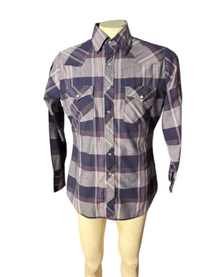 Vintage western cowboy shirt Youngbloods M black plaid