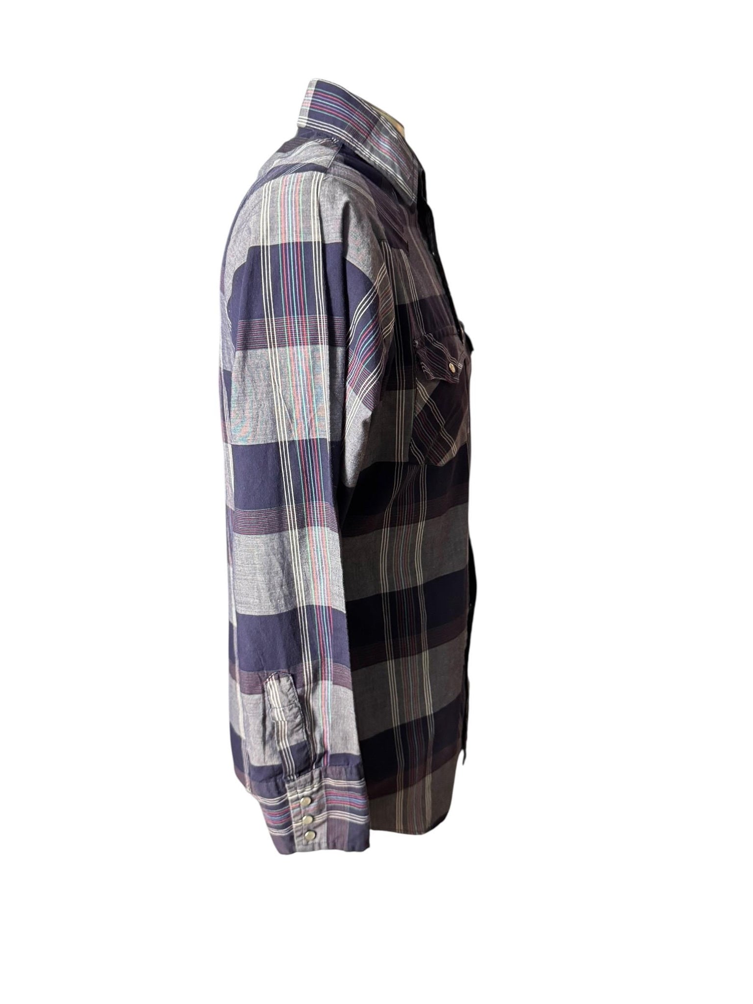 Vintage western cowboy shirt Youngbloods M black plaid