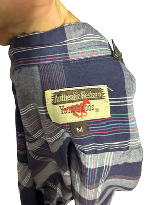 Vintage western cowboy shirt Youngbloods M black plaid