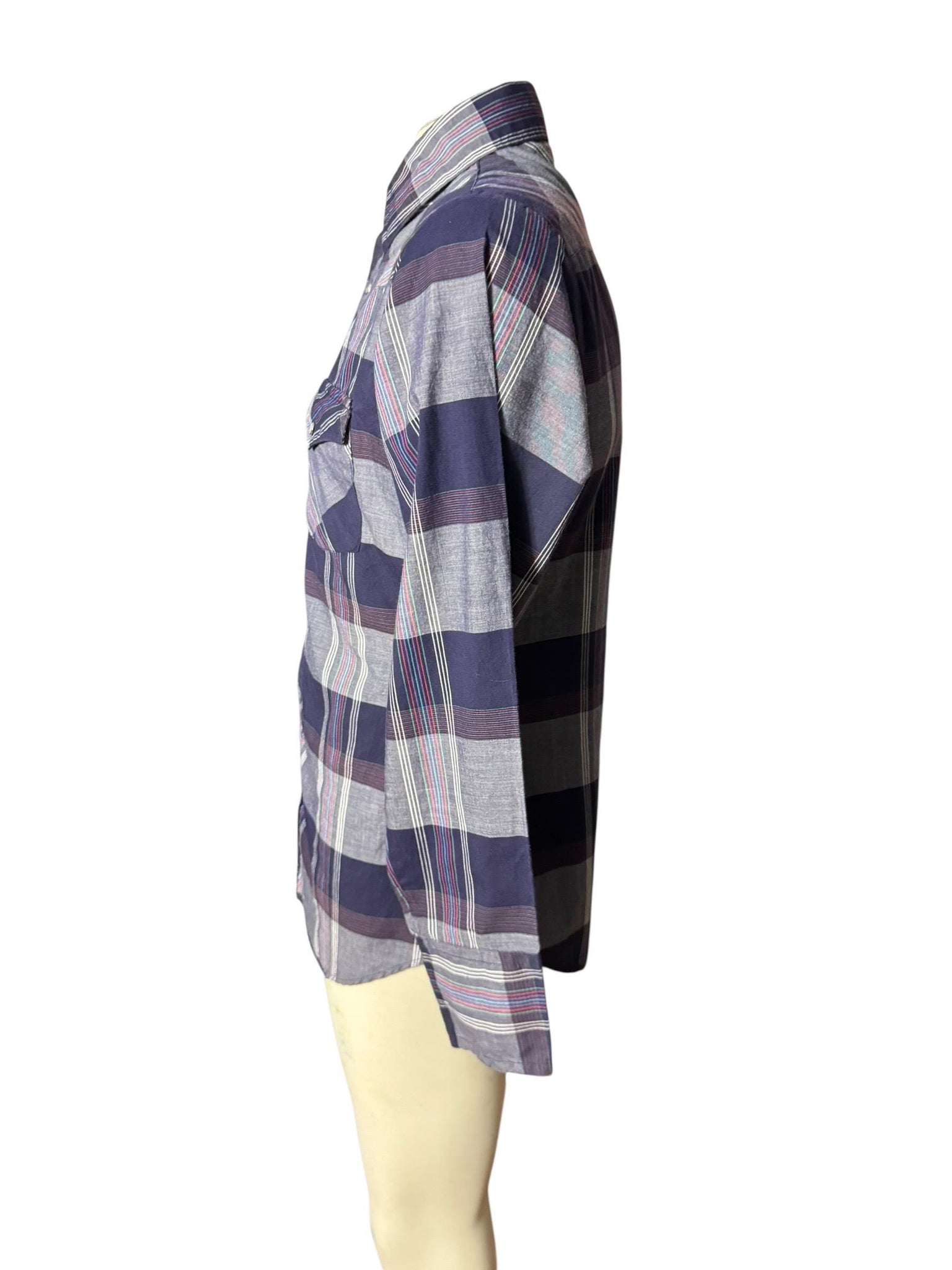 Vintage western cowboy shirt Youngbloods M black plaid