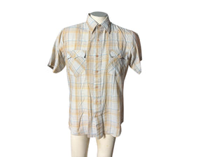 vintage 70's plaid western shirt L Royal Knight