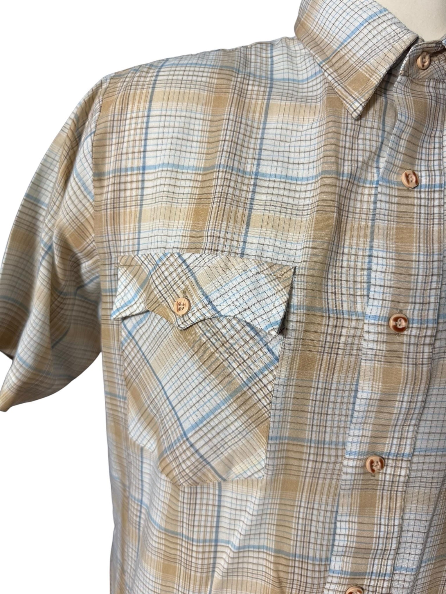 vintage 70's plaid western shirt L Royal Knight