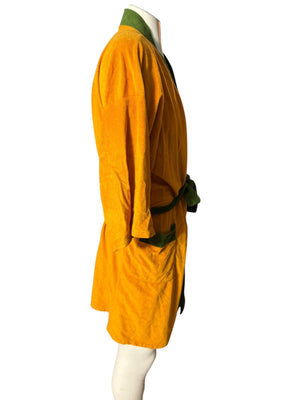 Vintage 70’s men’s mustard & green robe one size Hamshire House