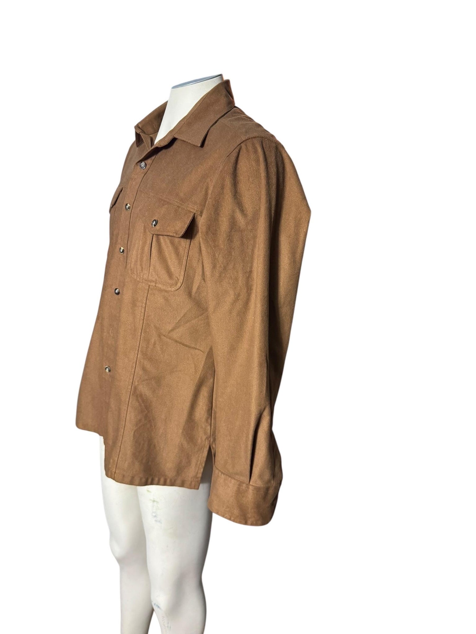 Vintage men's 70's brown men's shirt L JCPenney