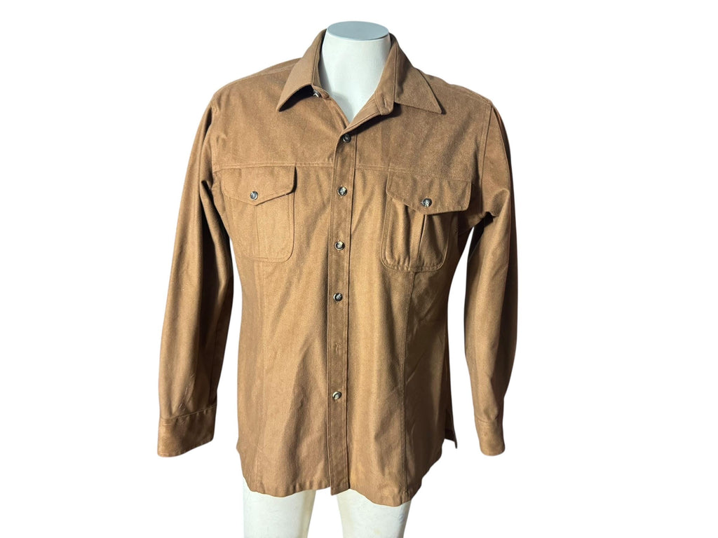 Vintage men's 70's brown men's shirt L JCPenney