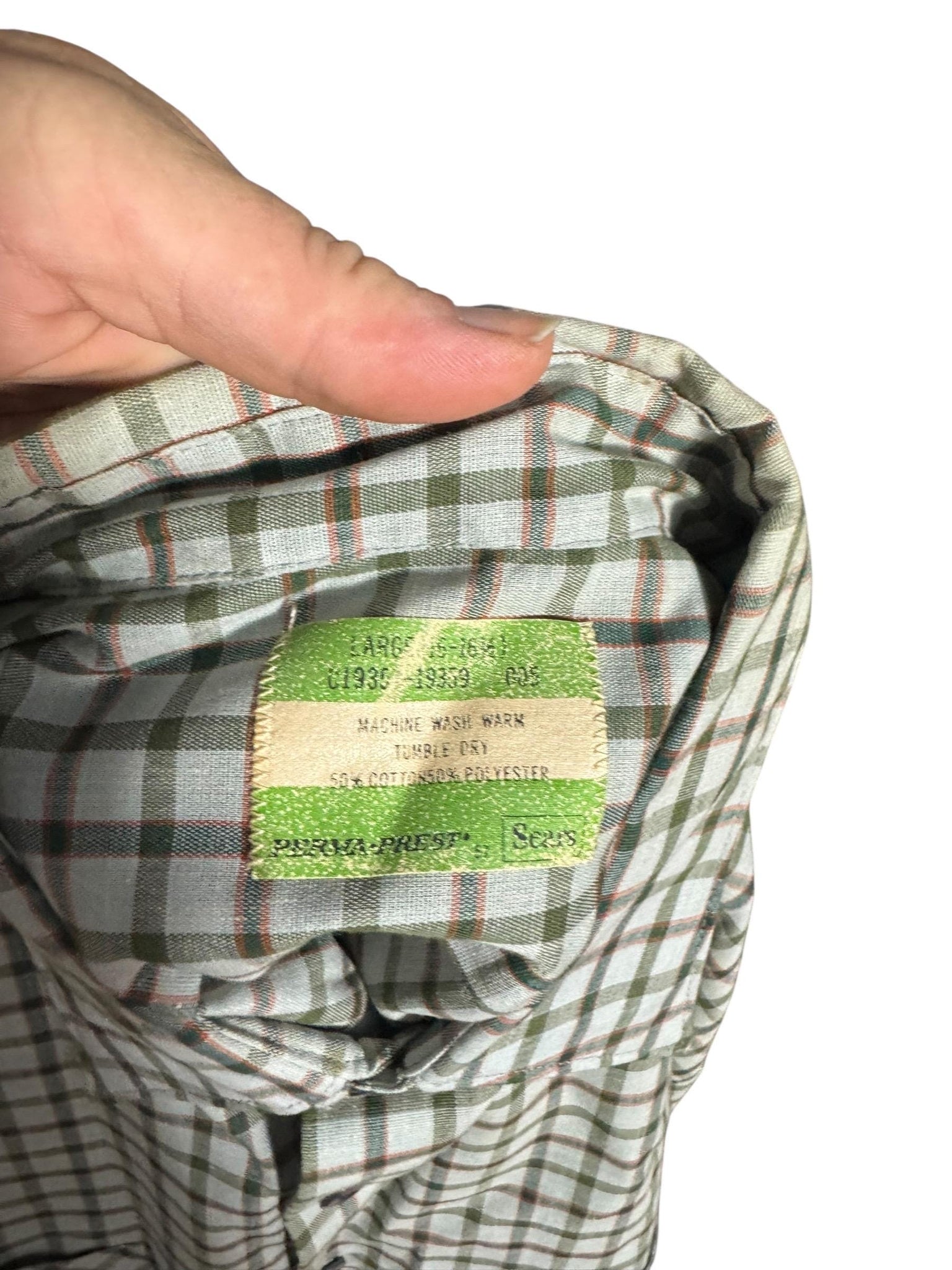 Vintage 60’s plaid shirt L Sears