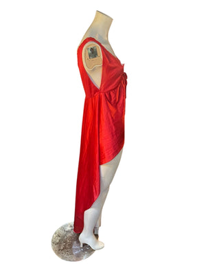 Vintage 70's red nightgown lingerie top S Shirley of Hollywood