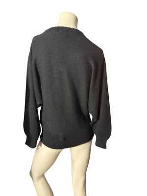 Vintage gold & black 80's sequin sweater M L
