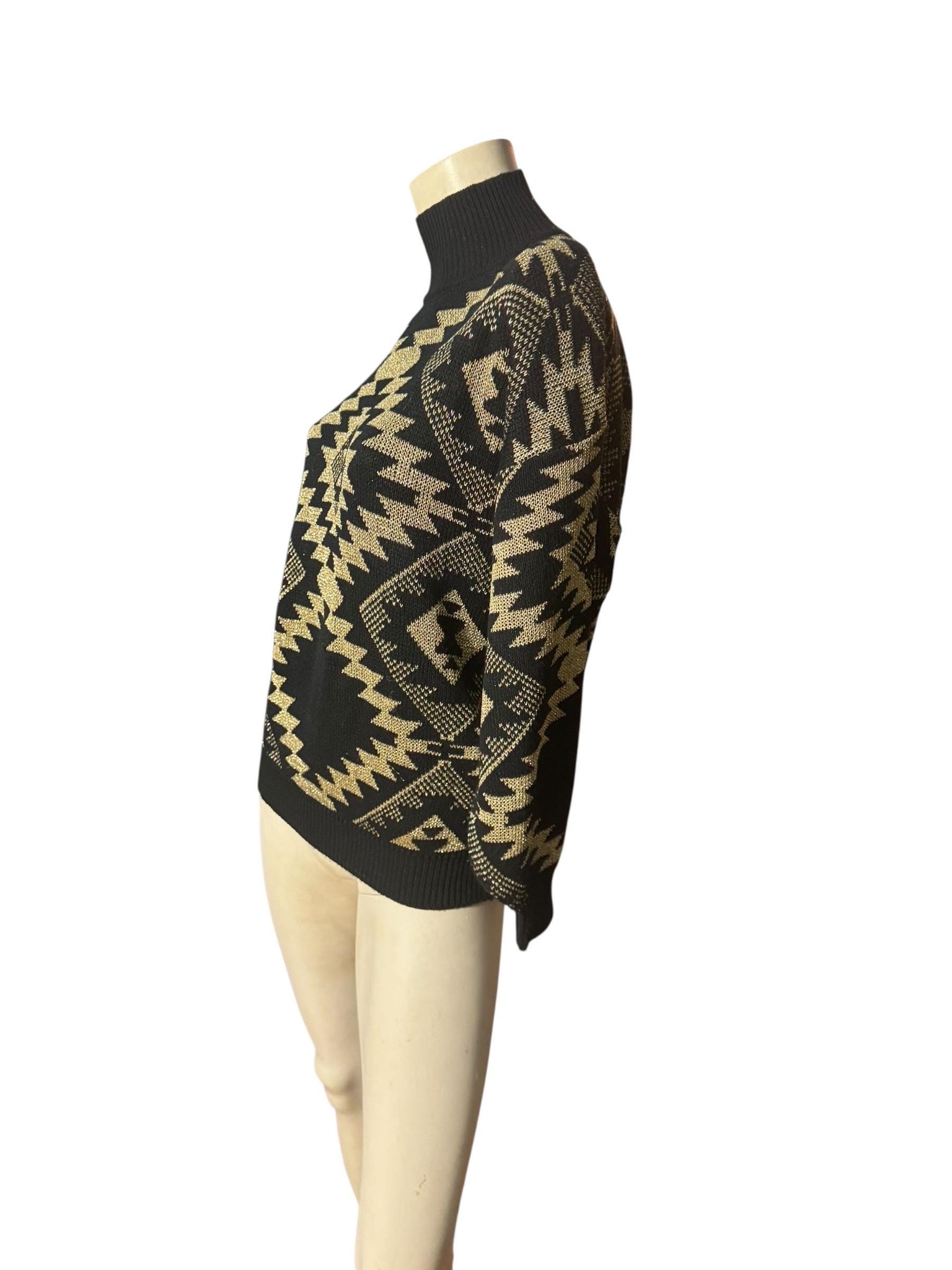 Vintage gold & black 80's sweater L GB
