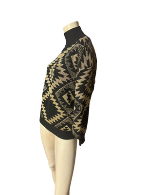Vintage gold & black 80's sweater L GB