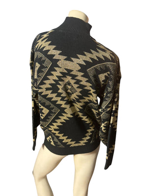 Vintage gold & black 80's sweater L GB