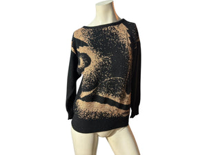 Vintage gold & black 80's sweater S Mademoiselle