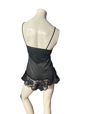 Vintage 70's black Lingerie top S Nancy King