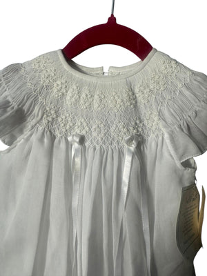 Vintage style white smocked baby dress 12 month Will Beth