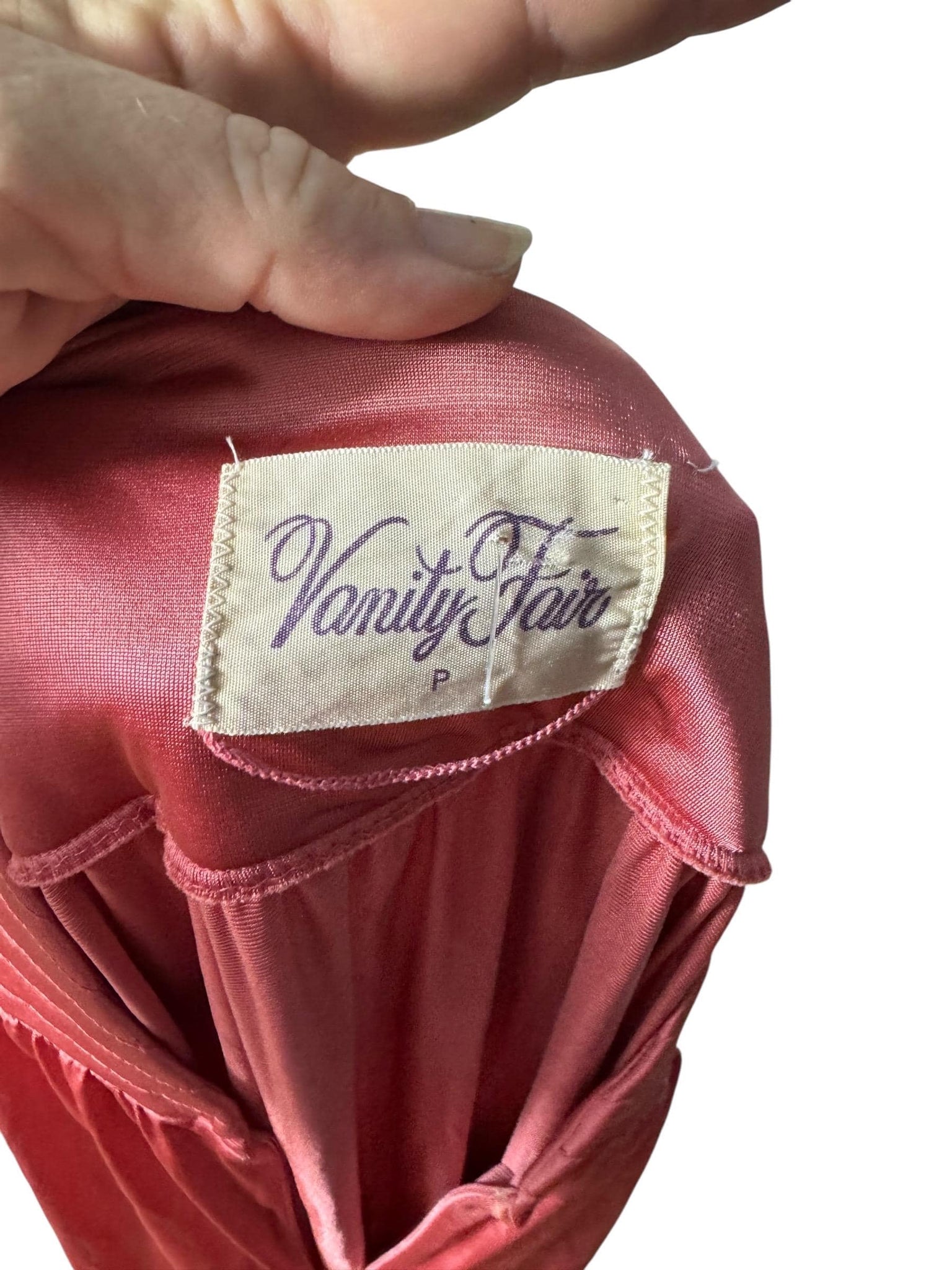 Vintage 70's rose lounge dress robe M Vanity Fair petite