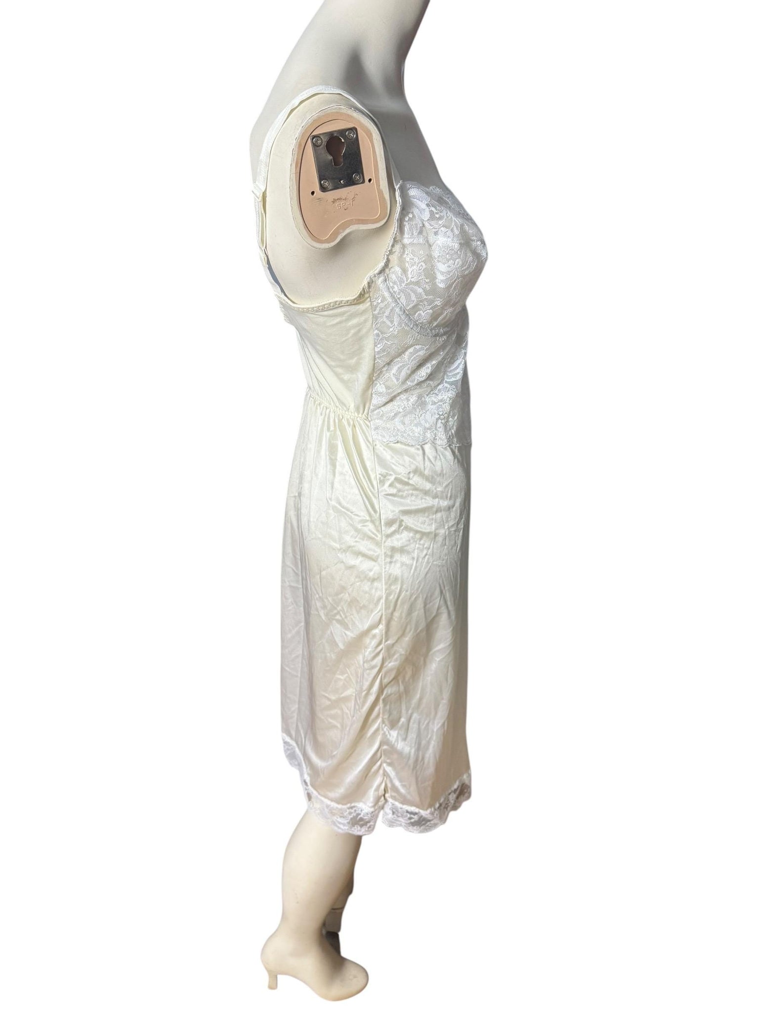 Vintage white bra underwire slip lingerie 36C