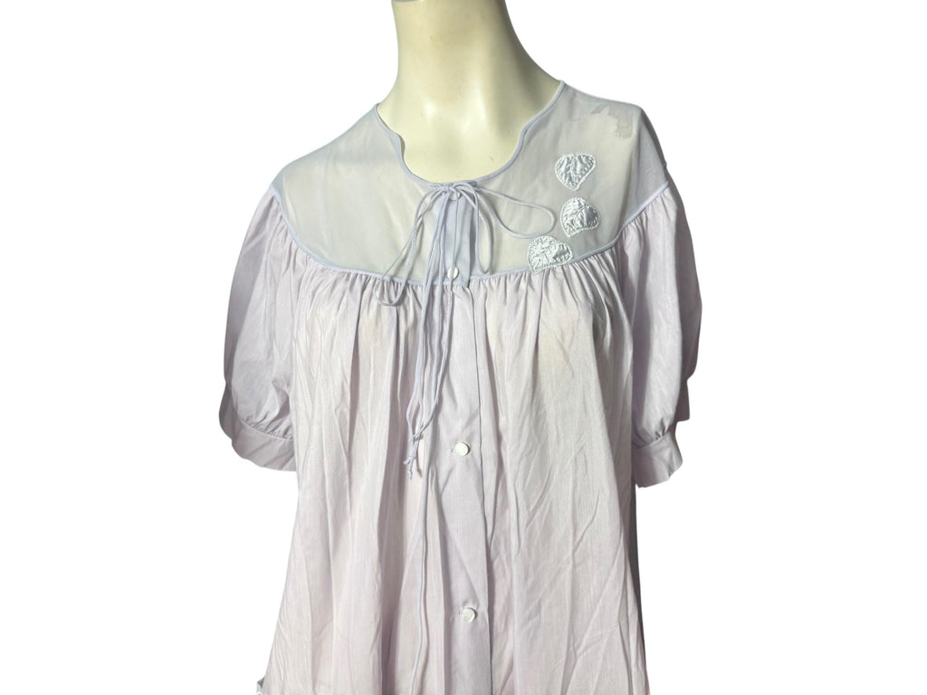 Vintage purple cotton short nightgown L Shadowline