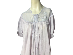 Vintage purple cotton short nightgown L Shadowline