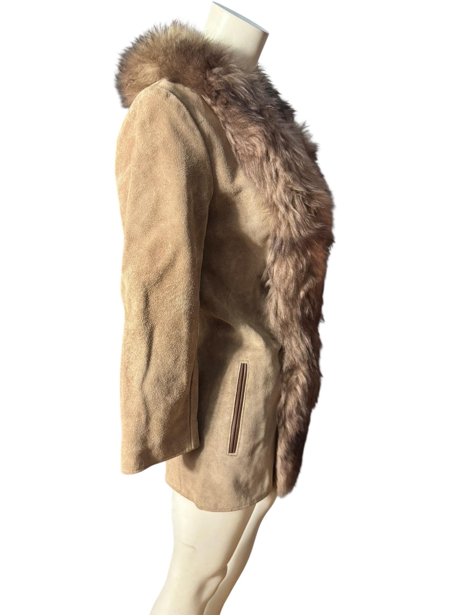 Vintage 70’s penny lane coat fur collar 10 S M