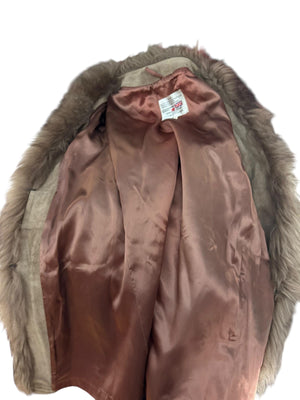 Vintage 70’s penny lane coat fur collar 10 S M