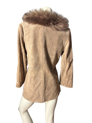 Vintage 70’s penny lane coat fur collar 10 S M