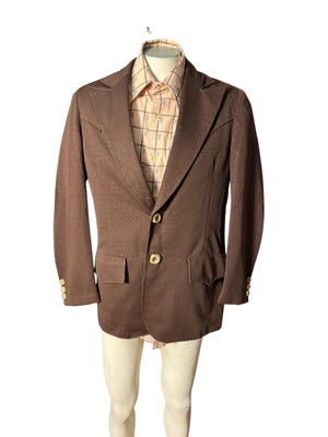 Vintage brown 70’s western suit jacket M 38