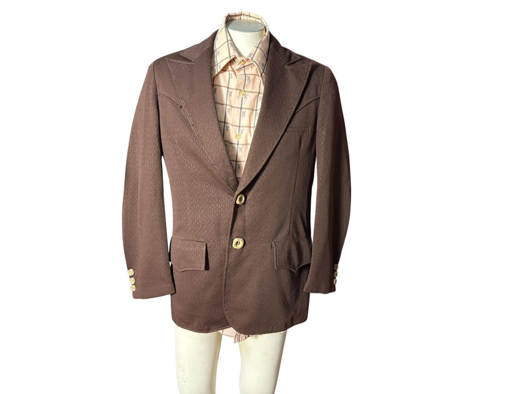 Vintage brown 70’s western suit jacket M 38