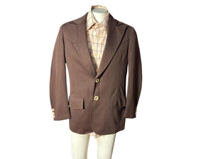 Vintage brown 70’s western suit jacket M 38