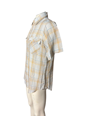 vintage 70's plaid western shirt L Royal Knight