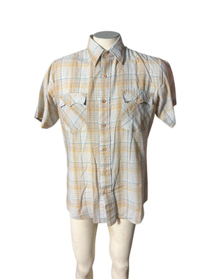 vintage 70's plaid western shirt L Royal Knight