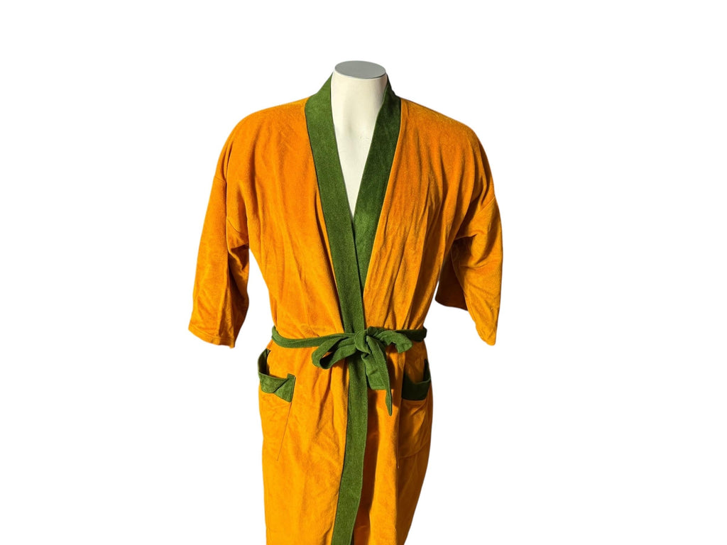 Vintage 70’s men’s mustard & green robe one size Hamshire House