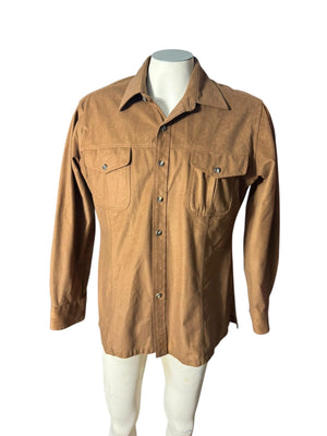 Vintage men's 70's brown men's shirt L JCPenney