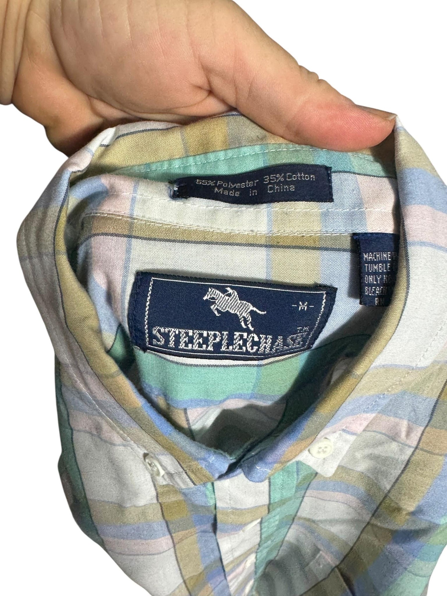 Vintage 80's Steeplechase men's plaid shirt M