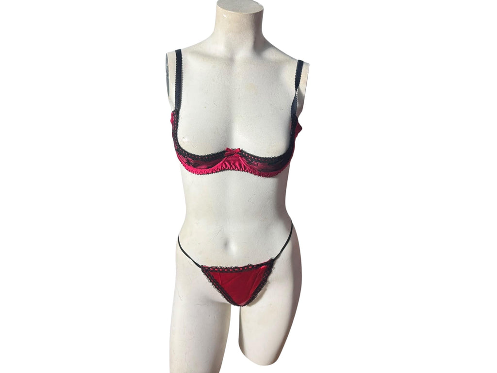 Vintage 80's lingerie set bra & panties 34B