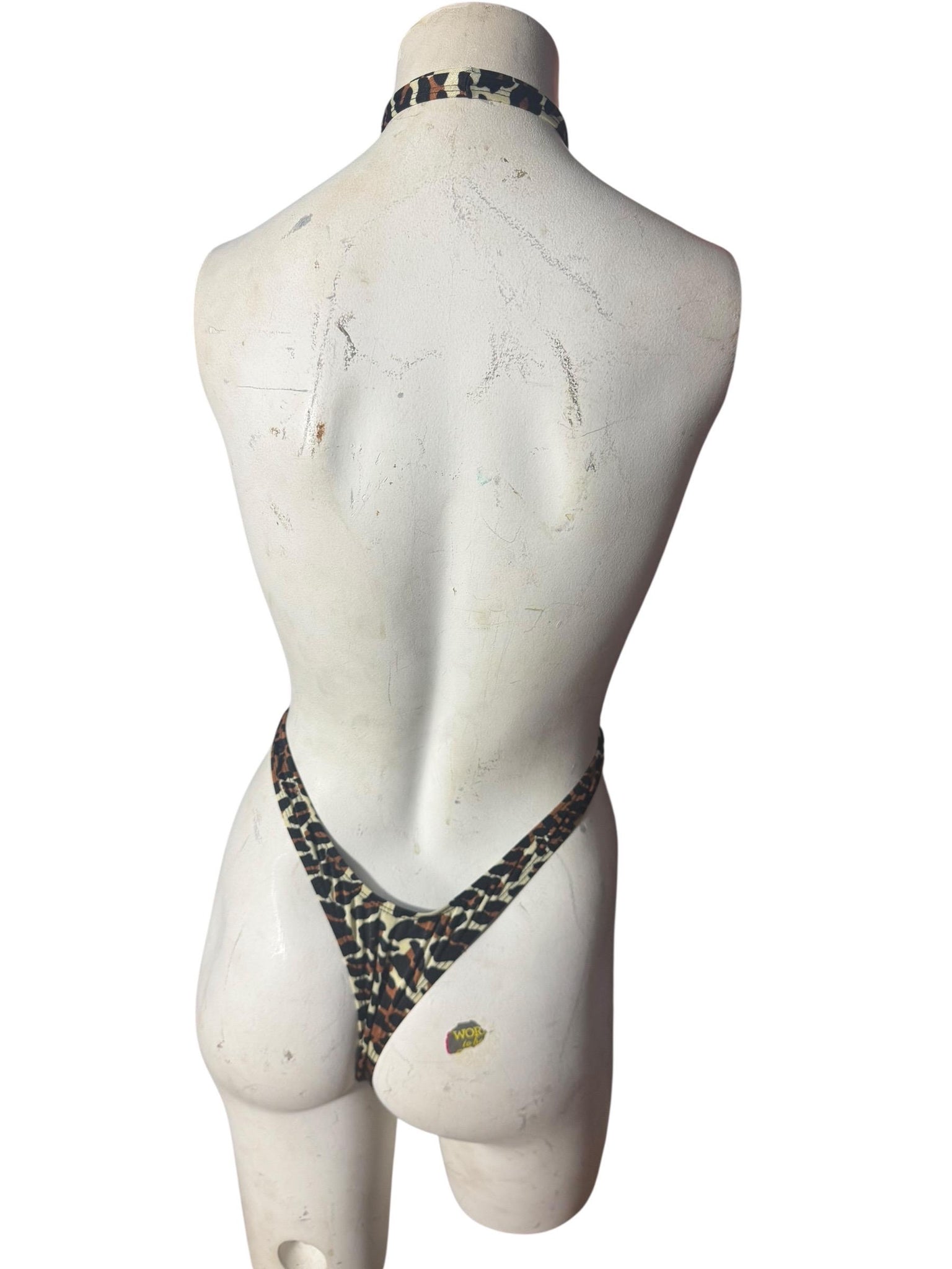 Vintage 80's leopard bodysuit thong