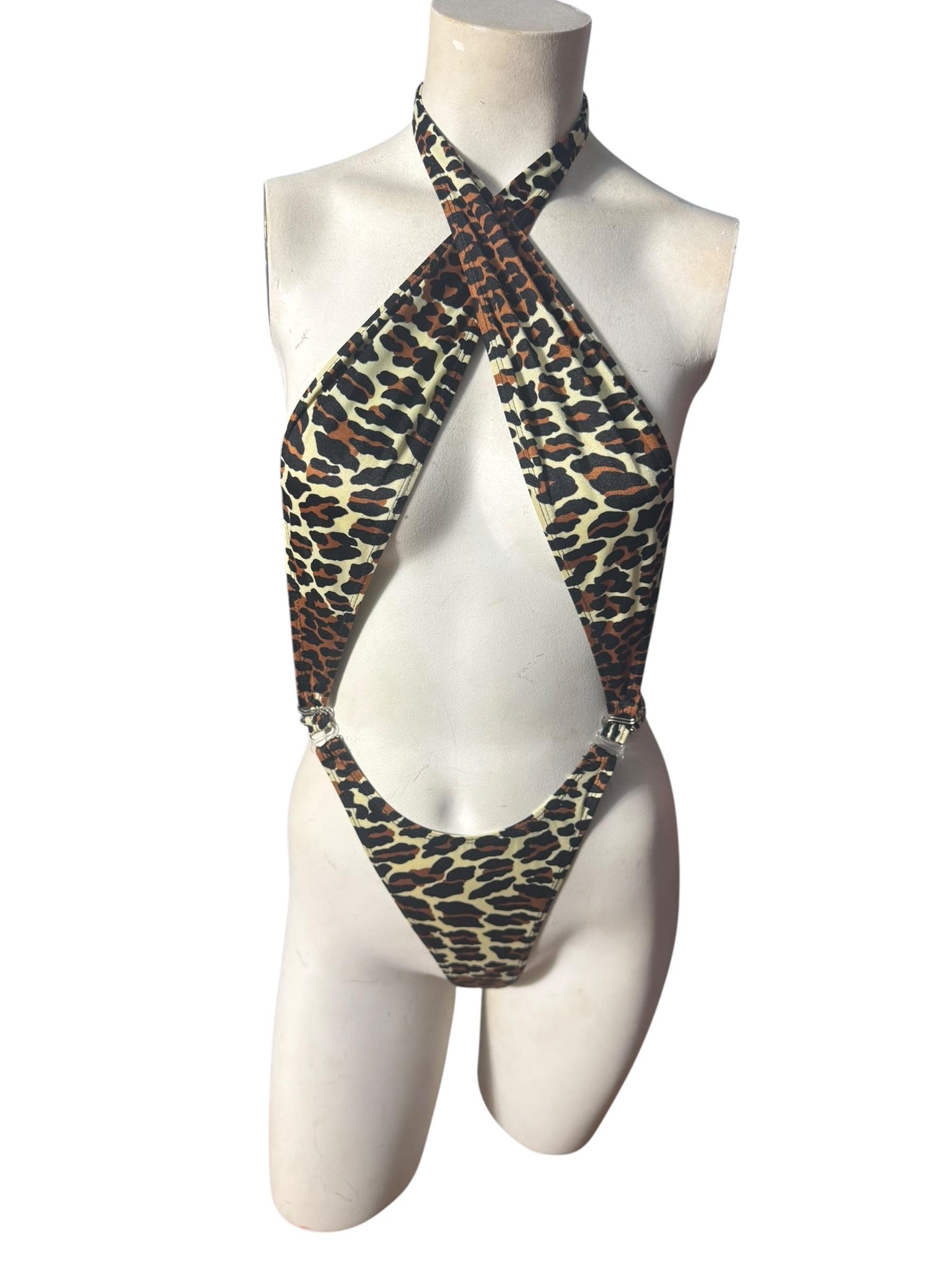 Vintage 80's leopard bodysuit thong