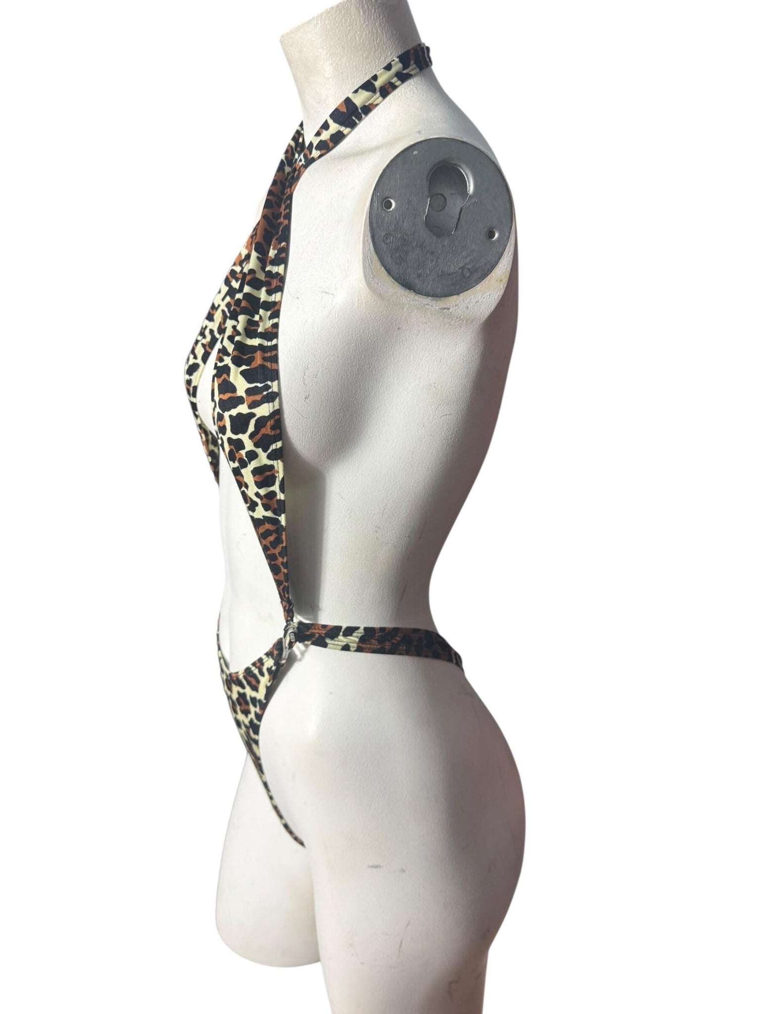 Vintage 80's leopard bodysuit thong