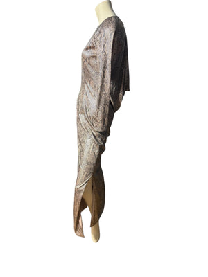 vintage 80's slinky snake print dress 8 AJ Bari