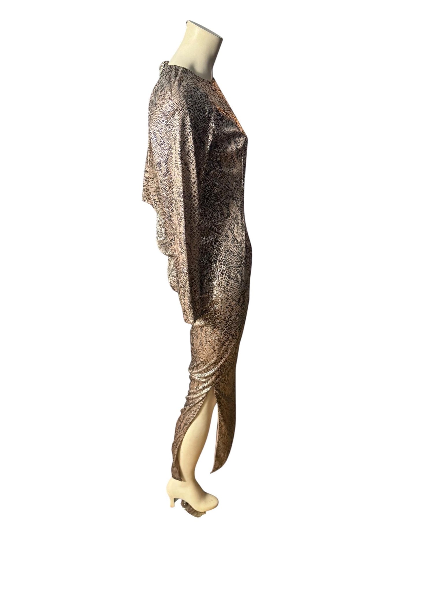 vintage 80's slinky snake print dress 8 AJ Bari