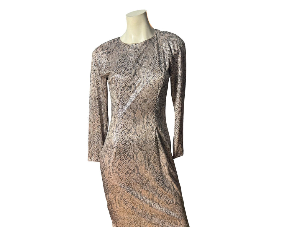 vintage 80's slinky snake print dress 8 AJ Bari