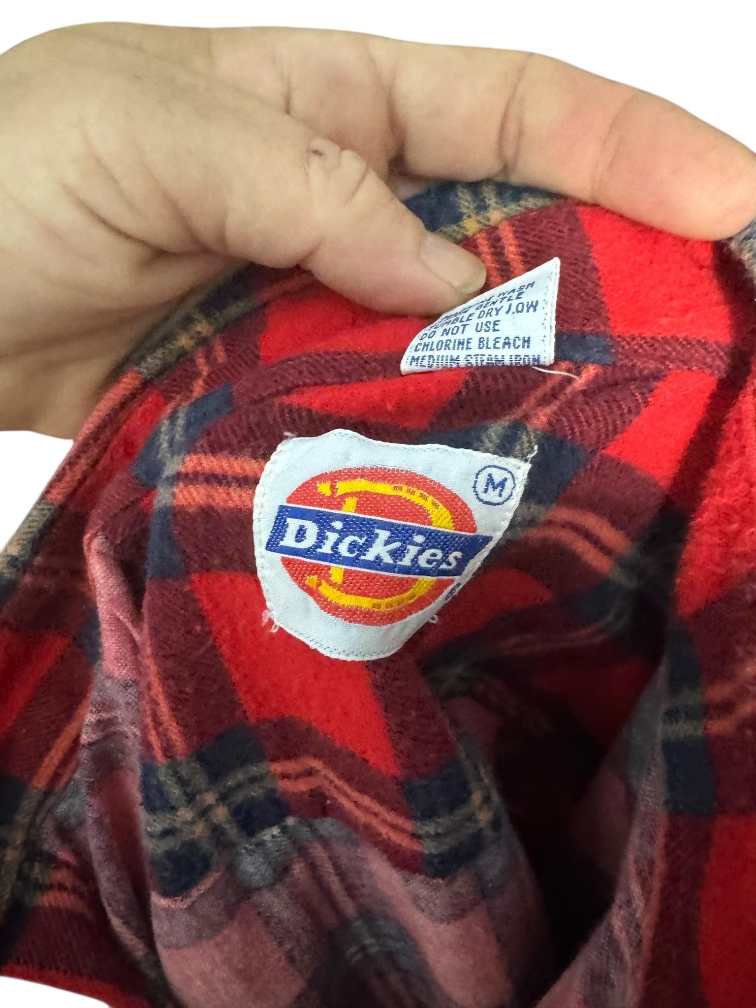Vintage red plaid flannel shirt M Dickies