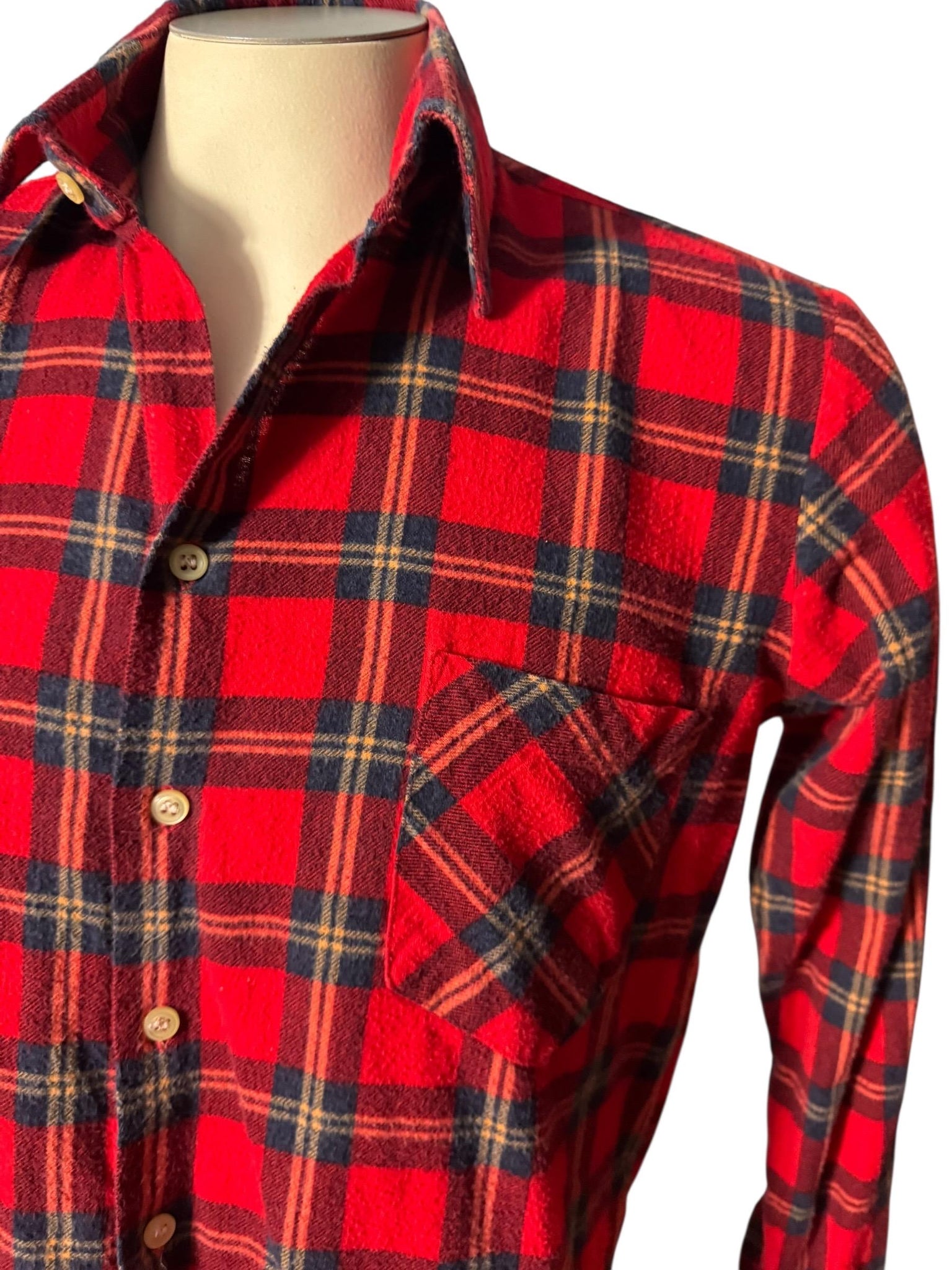 Vintage red plaid flannel shirt M Dickies