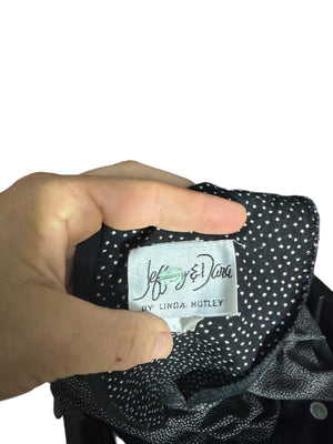Vintage 80's black polka dot jumpsuit romper M