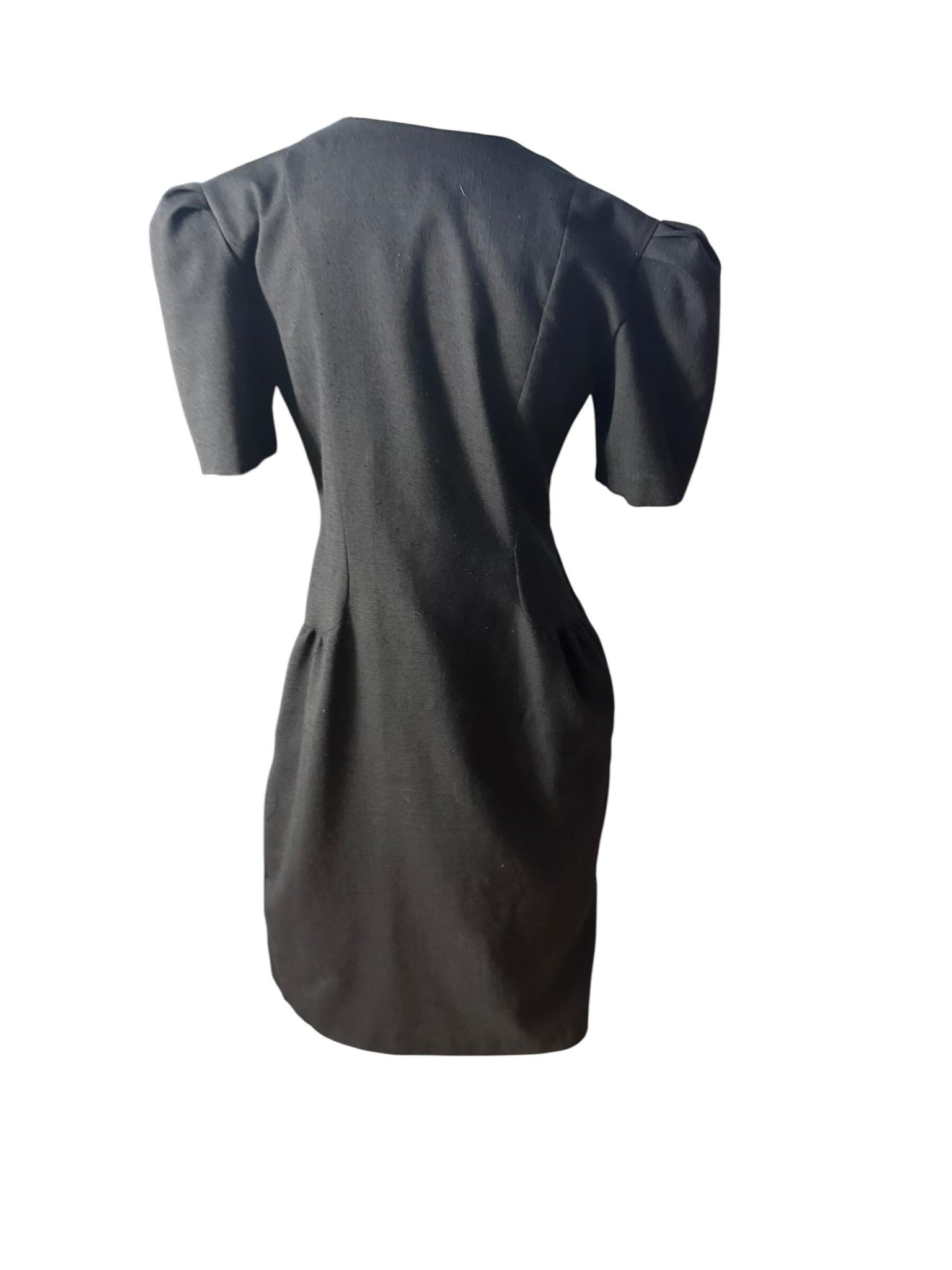 Vintage 80's black button up dress 8 Evan & Blake